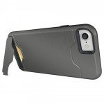 Wholesale iPhone 7 Plus Card Holder Hybrid Case (Space Gray)